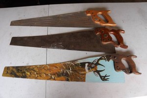 Antique Hand Saws - One Hand Painted