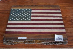 Hand Painted American Flag Wood Slab