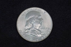 1963-D Franklin US Silver Half Dollar Coin