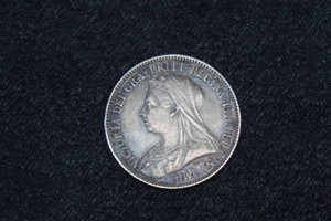 1893 British Six Pence Veiled Head Sterling Silver Coin