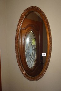 Large Framed Oval Wall Mirror