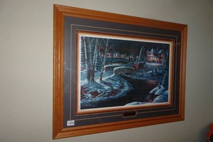Framed Jim Hansel Print Over the River with Kim Norlien Beside Still Waters