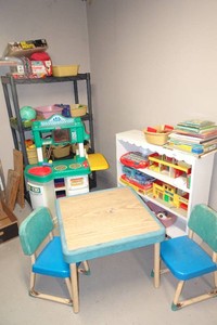 Large Assortment of Toys and Shelves