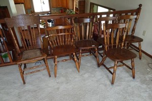 Set of Four Dining Room Chairs and Two Accent Chairs