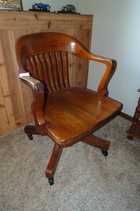 Vintage Wooden Rolling Office Chair