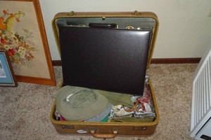 Vintage Suitcase with Accessories and Briefcase