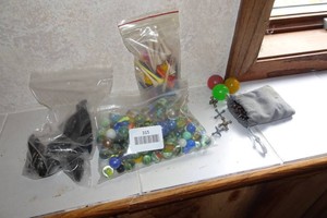 Vintage Marbles, Golf Tees, Jacks and Rocks