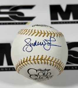 Andruw Jones Autographed Gold Glove Award Official Rawlings Baseball