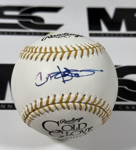 Carlos Pena Autographed Gold Glove Award Official Rawlings Baseball