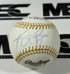 Kenny Rogers Autographed Gold Glove Award Official Rawlings Baseball
