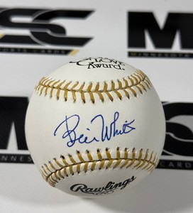 Bill White Autographed Gold Glove Award Official Rawlings Baseball