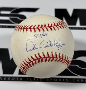 Dan Gladden Autographed w 8791 Inscription Rawlings OALB Budig Baseball