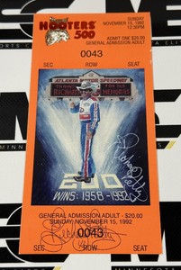 Richard Petty Autographed Hooters 500 The Final Ride Reproduction Ticket