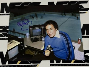 Al Michaels Autograph 1980 Olympic Hockey Photo