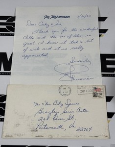 Joe Theisman Autograph Letter w Theisman Envelope