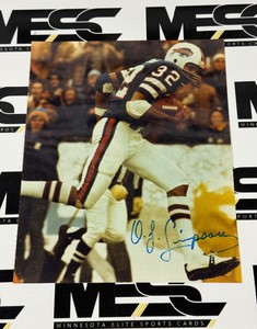 OJ Simpson Autograph Football Photo