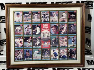 Nolan Ryan Autographed 1992 Donruss Coca Cola Career Series Card Sheet - Framed