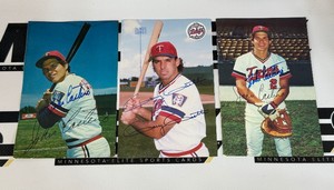 Gary Gaetti and John Castino Autograph Team Issued Post Cards - Minnesota Twins