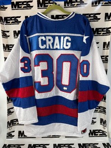 Jim Craig Autograph w Beckett Authenticity Team USA Hockey Jersey Size Large