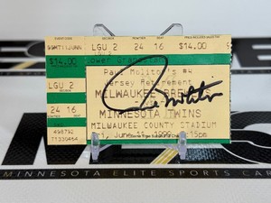 Paul Molitor Autograph Ticket Stub from Milwaukee Brewers Jersey Retirement
