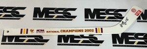 2002 University of Minnesota Hockey National Champions Mini Stick Signed by #18
