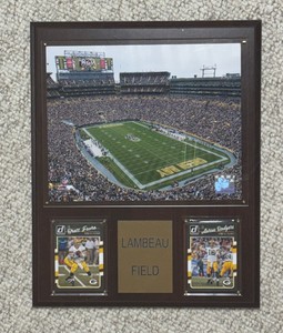 Green Bay Packers Lambeau Field Wooden Plaque w Cards
