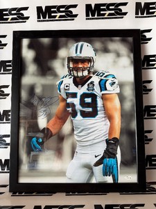 Luke Kuechley Auto w JSA Authenticity Framed Carolina Panthers Football Photo