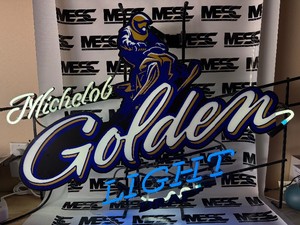 Michelob Golden Light Snowmobile Beer Neon Sign - (small broken plastic)