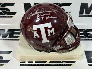 John David Crow Autograph Texas A&M Mini Football Hemlet