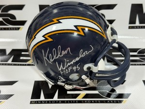 Kellen Winslow Autograph w HOF Inscription San Diego Chargers Mini Football Helmet