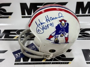 John Hannah Autograph w HOF Inscription Mini Houston Oilers Football Helmet