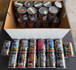 30 Pinnacle Baseball and Football Cards in a Can