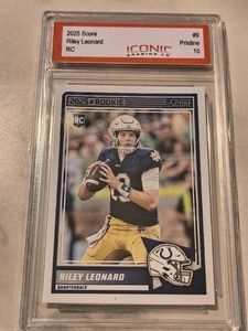 Riley Leonard #9 Rookie Trading Card Graded 10