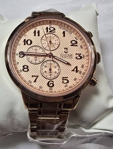 NEW Montres Prestige MPW-0320 Mens Rose Gold-Tone Watch  43mm Multi-Dial  Retails $179  Box