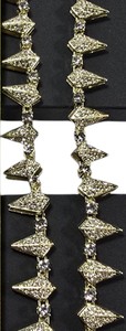 NEW Gold-Tone Crystal Geometric Statement Necklace  Approx. 22