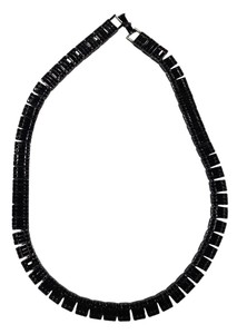 AJ Accessories Black Statement Necklace  Graduated Geometric Design  Approx. 17
