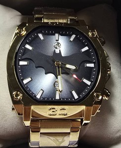 NEW AJ Steel-Explorer Gold-Tone Bat Dial Watch  $299.99 Retail  Box & Tag