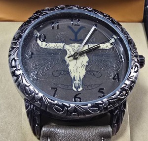 Yellowstone Authentic Merchandise Bull Skull Watch  Accutime  Box & Insert