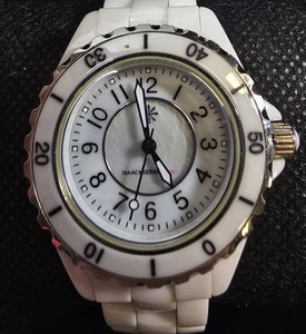 Isaac Mizrahi Live White Ceramic Watch  3 ATM Water Resistant  Box