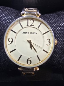 Anne Klein Gold-Tone & Cream Bangle Watch  34mm  Box
