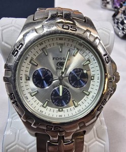 Fossil Blue Multifunction Stainless Steel Watch  100M Water Resistant  Box