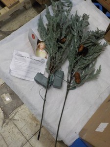 Martha Stewart set of 2 Illuminated 36 Blue Spruce Branch Picks