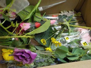 Box of Artificial Flowers