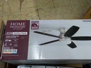 Home Collectors Collection 52 Ashby Park Brushed Nickel Finish Ceiling Fan with Light