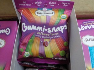 Case of 8 Boxes Wild Berry Flavors Torie and Howard Gummi Snaps -3 oz bags past best date