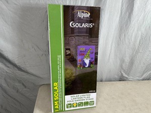 New Alpine Solar Lantern Garden Flag Pole - No Flag Included