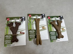 3 New Bam-Bones Flavored Dog Chew Toys