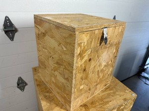 Wood Storage Box with Hinged Lid and Latches
