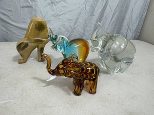 Blown Glass Elephants, Solid Glass Elephants