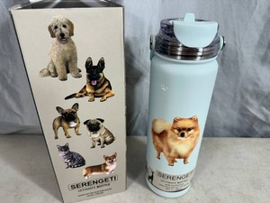 New Serengeti Vacuum Insulated Stainless Steel Water Bottle - Pomeranian Dog
